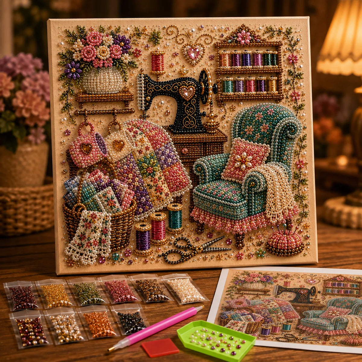 ✨ Cozy Hobby Rooms 3D Diamond Painting Kit