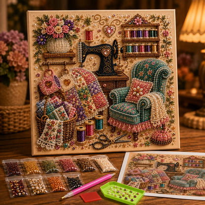 ✨ Cozy Hobby Rooms 3D Diamond Painting Kit