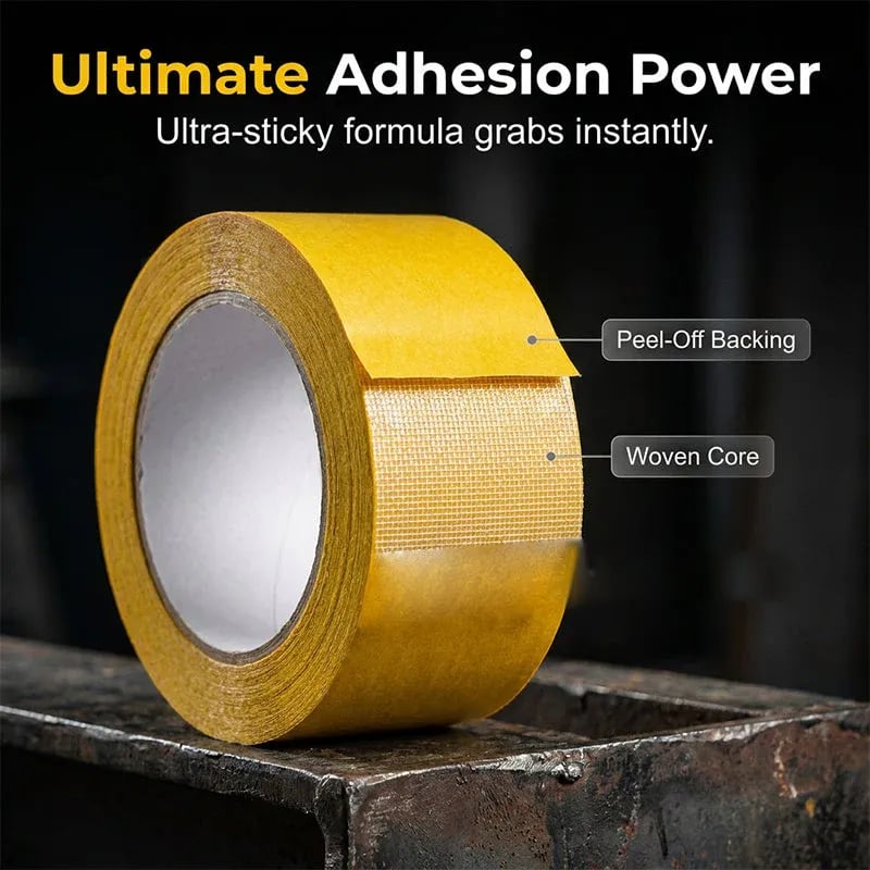 🔥Heavy-Duty Double Sided Tape, Strong Adhesive, Waterproof & Removable, No Residue
