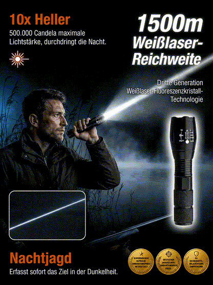 "Tongtianpao" High-Brightness Zoomable White Laser Flashlight
