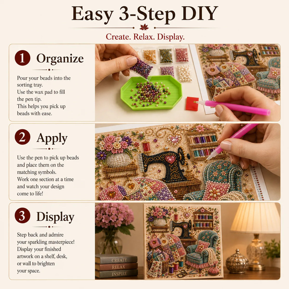 ✨ Cozy Hobby Rooms 3D Diamond Painting Kit
