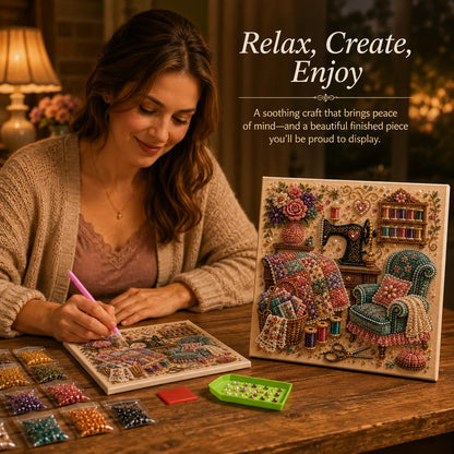 ✨ Cozy Hobby Rooms 3D Diamond Painting Kit