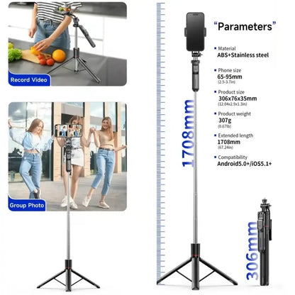3-Piece Adjustable Smartphone Tripod Set (Includes Bluetooth Remote)
