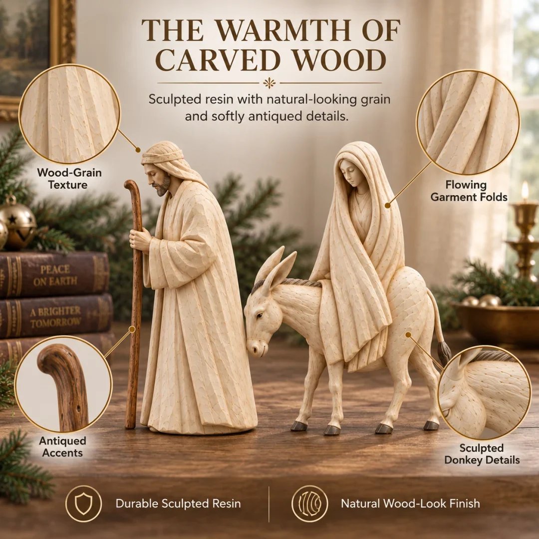 ✝️🌟Handmade Journey to Bethlehem Nativity Figurine Set