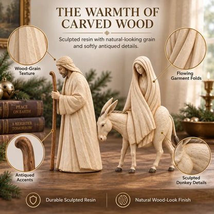 ✝️🌟Handmade Journey to Bethlehem Nativity Figurine Set