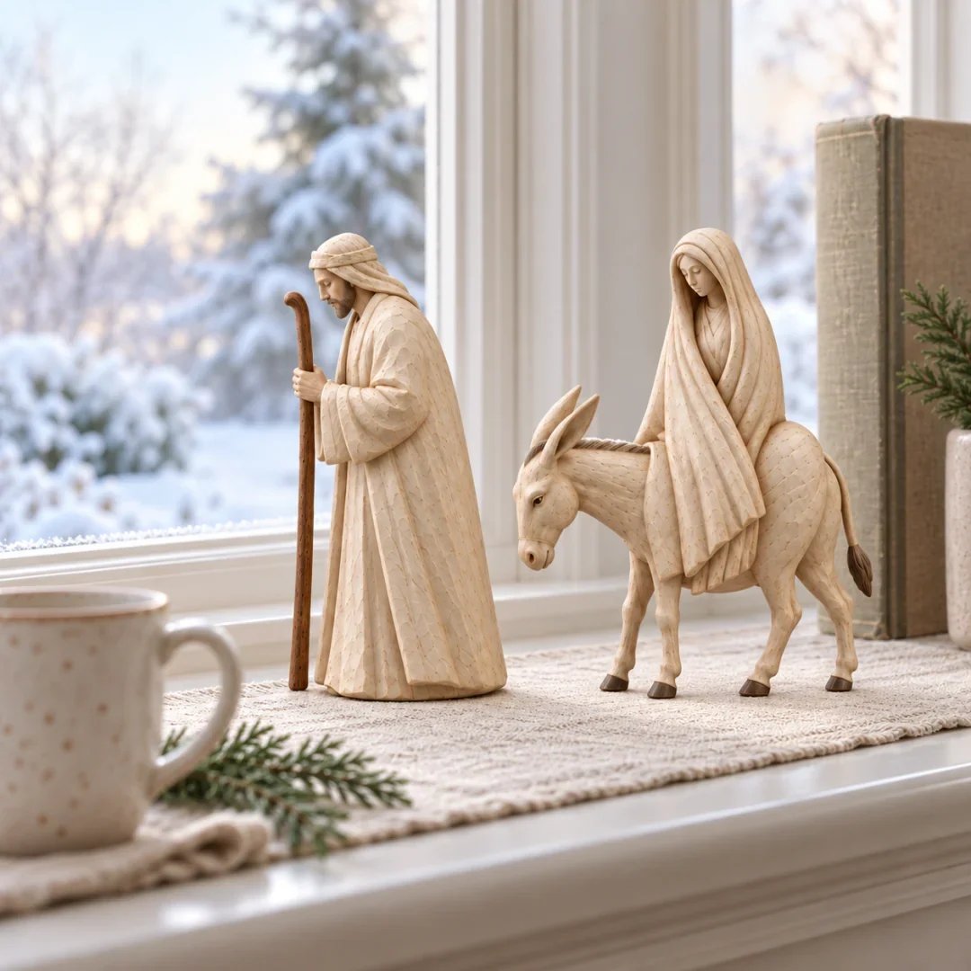 ✝️🌟Handmade Journey to Bethlehem Nativity Figurine Set