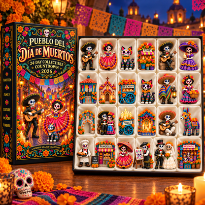 Day of the Dead Village 2026 – 24-Day Day of the Dead Collectible Countdown Calendar with 24 Unique Miniatures