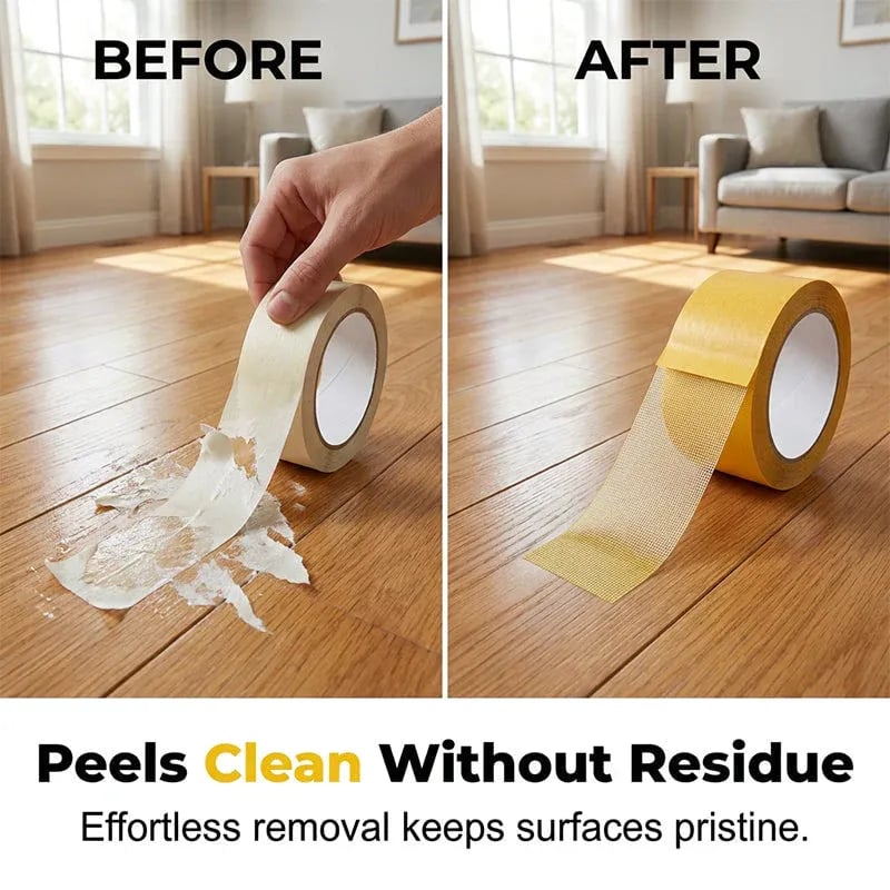🔥Heavy-Duty Double Sided Tape, Strong Adhesive, Waterproof & Removable, No Residue