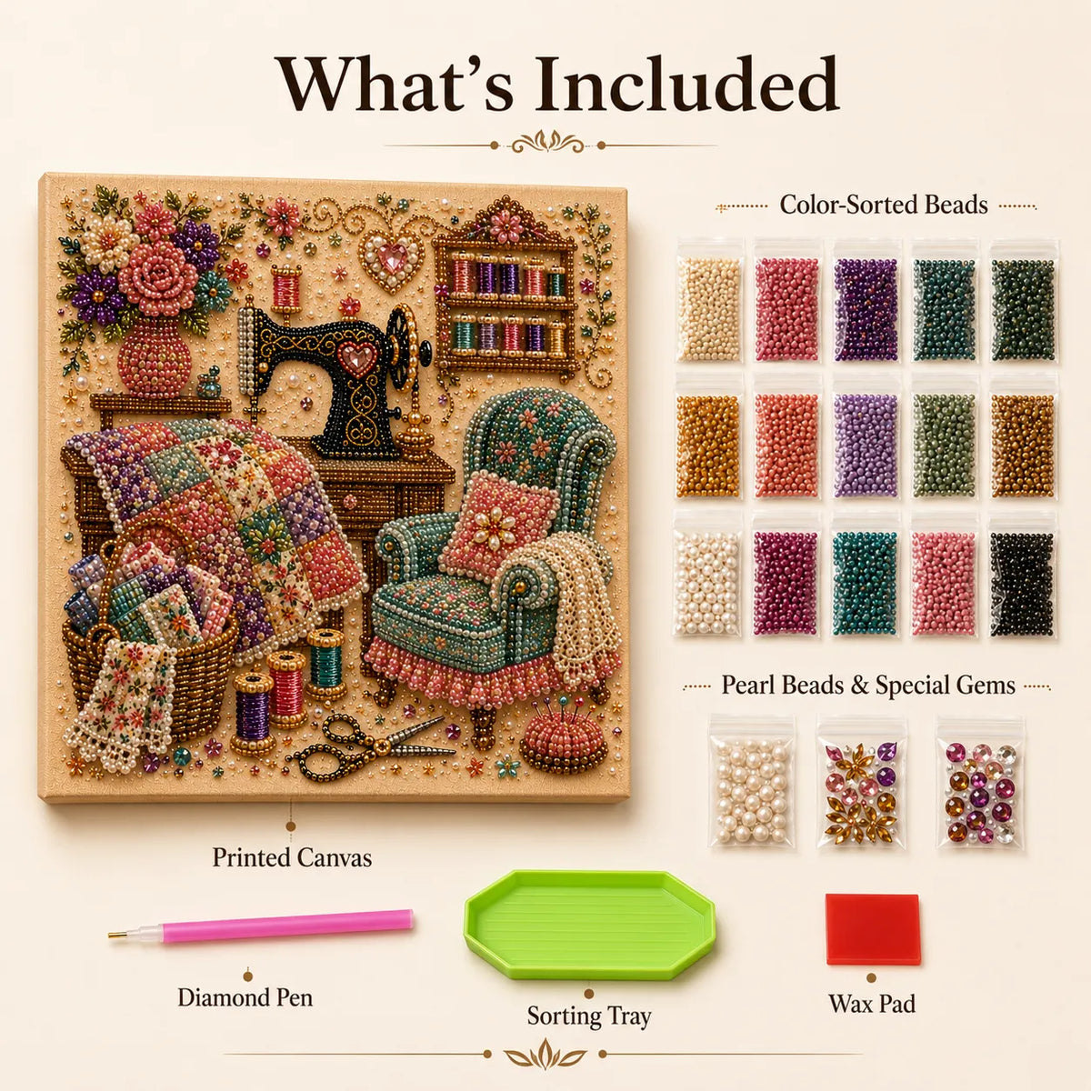 ✨ Cozy Hobby Rooms 3D Diamond Painting Kit