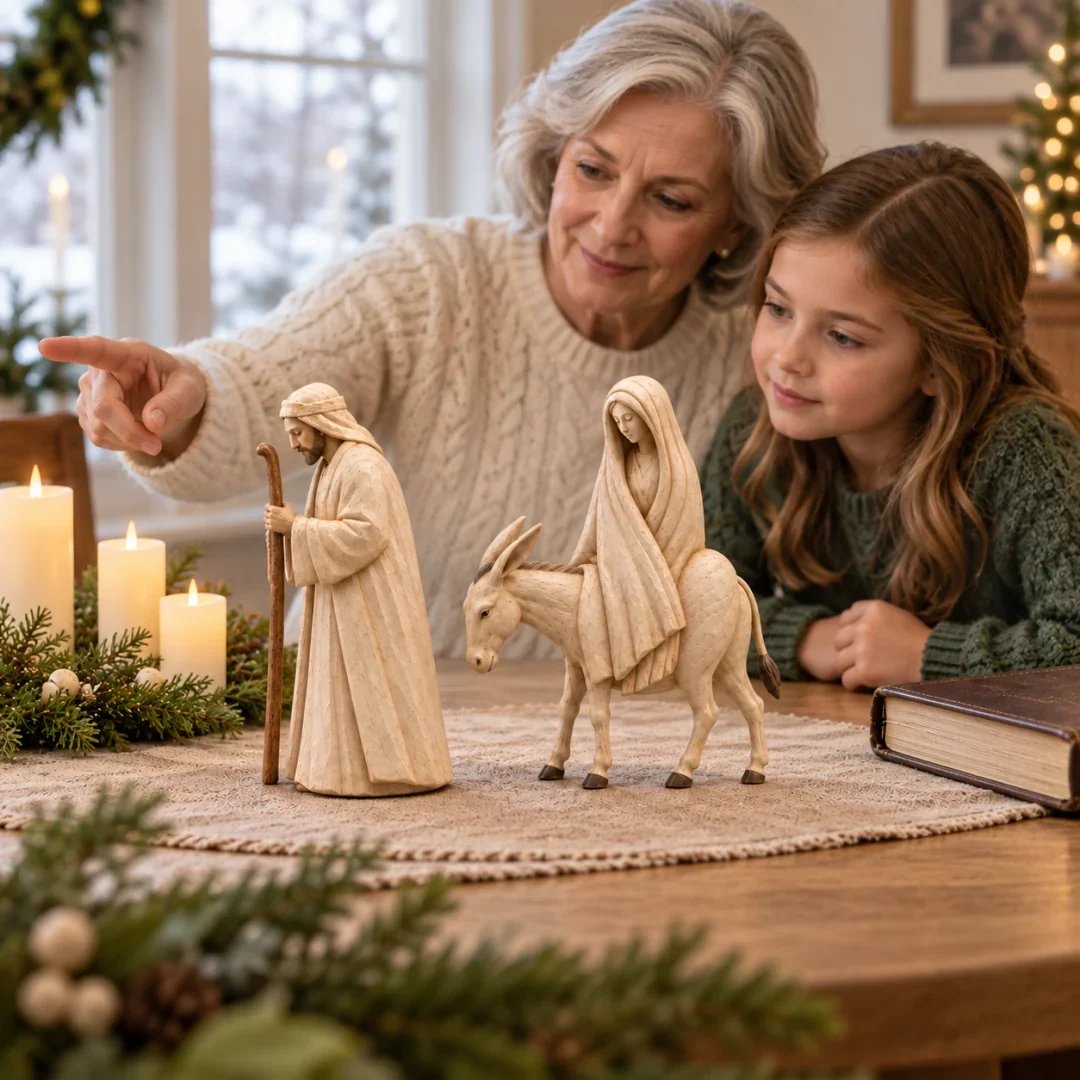 ✝️🌟Handmade Journey to Bethlehem Nativity Figurine Set