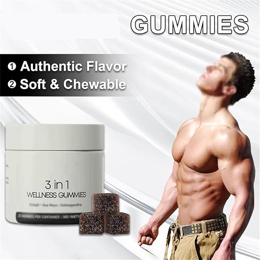 CURED® 3-in-1 Wellness Gummies Shilajit Gummies For Men Energy