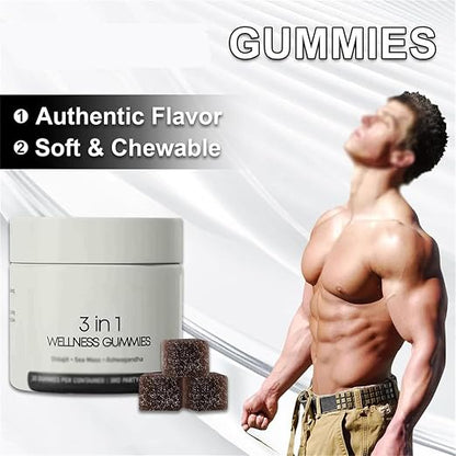 CURED® 3-in-1 Wellness Gummies Shilajit Gummies For Men Energy