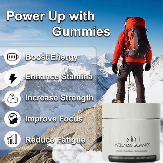 CURED® 3-in-1 Wellness Gummies Shilajit Gummies For Men Energy