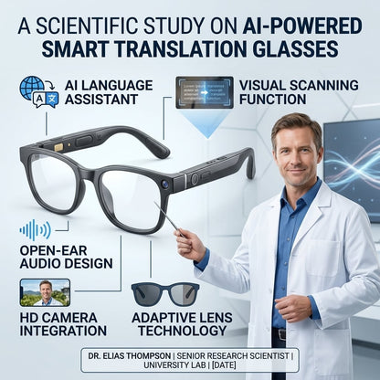 👓 All-weather on-body AI assistant, real-time multilingual simultaneous translation, seamless cross-border communication, all-round AI recognition for everything, on-body professional recorder, hands-free calls, music playback