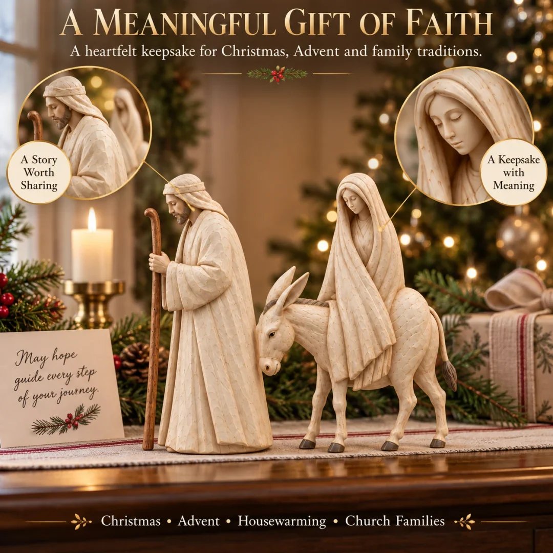 ✝️🌟Handmade Journey to Bethlehem Nativity Figurine Set
