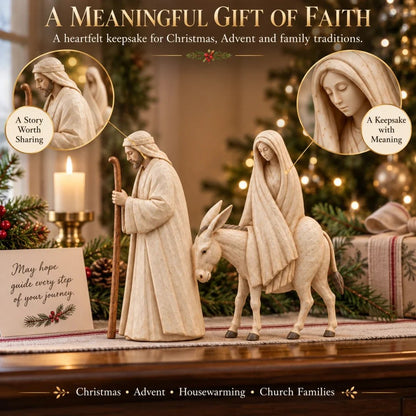 ✝️🌟Handmade Journey to Bethlehem Nativity Figurine Set