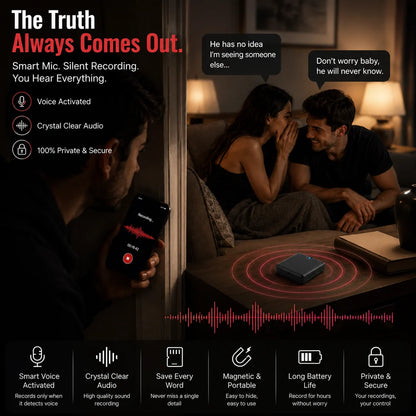 🔊 Mini Magnetic Voice Recorder One-Touch Recording