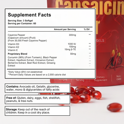 Support Cardiovascular Health with Aurivita Cayenne Pepper Softgels 11-in-1 Formula (180 Servings)