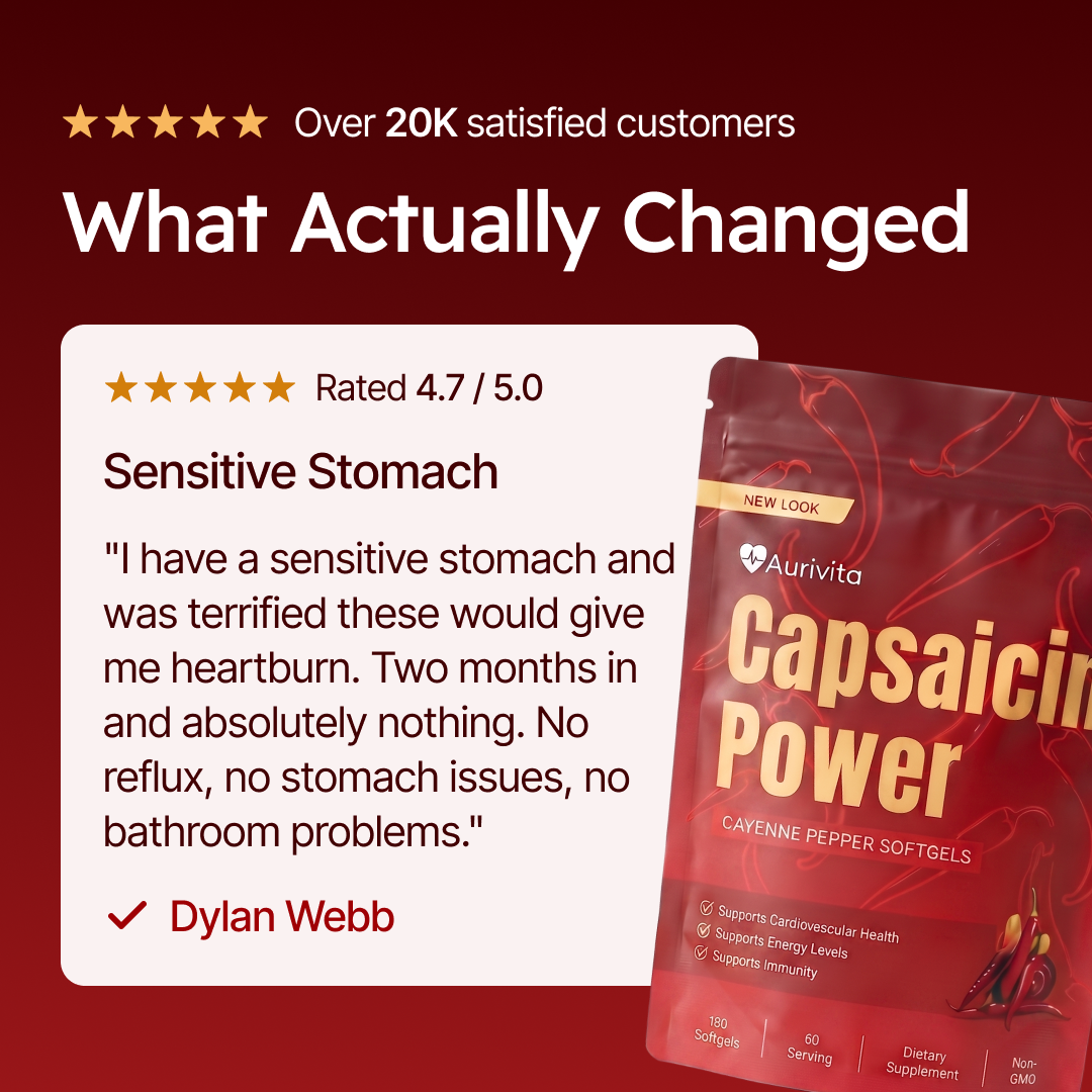 Support Cardiovascular Health with Aurivita Cayenne Pepper Softgels 11-in-1 Formula (180 Servings)
