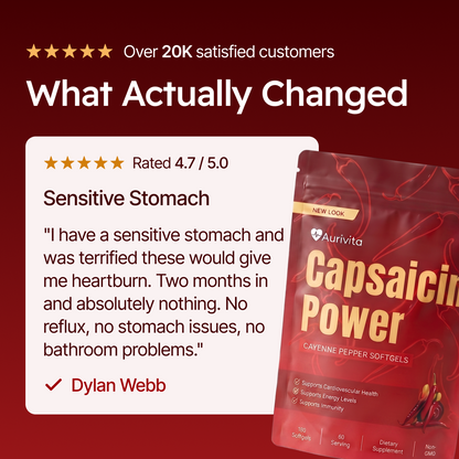 Support Cardiovascular Health with Aurivita Cayenne Pepper Softgels 11-in-1 Formula (180 Servings)