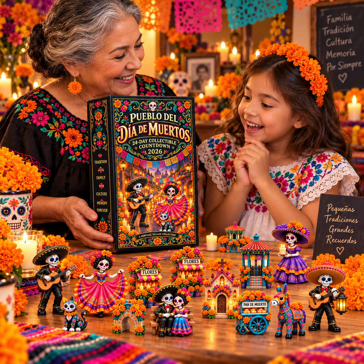 💀🎃 Pueblo del Día de Muertos 2026 – 24-Day Day of the Dead Collectible Countdown Calendar with 24 Unique Miniatures 🕯️🌼✨