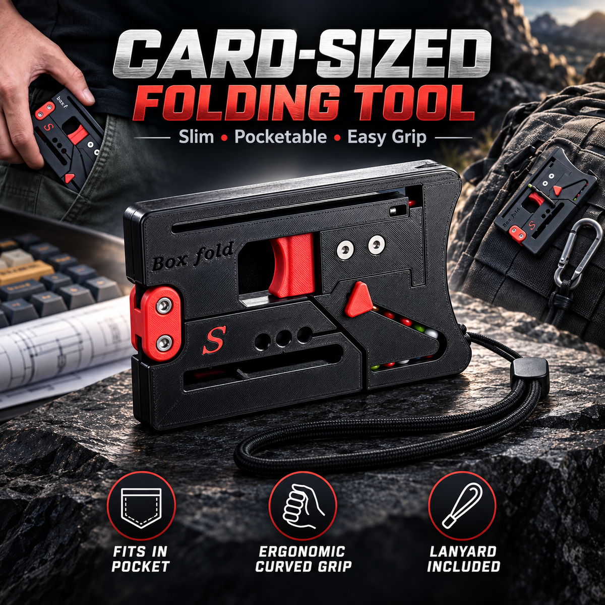 🎯 Pocket-Folding Outdoor EDC Card