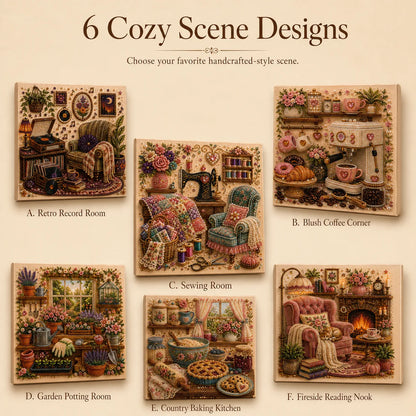 ✨ Cozy Hobby Rooms 3D Diamond Painting Kit