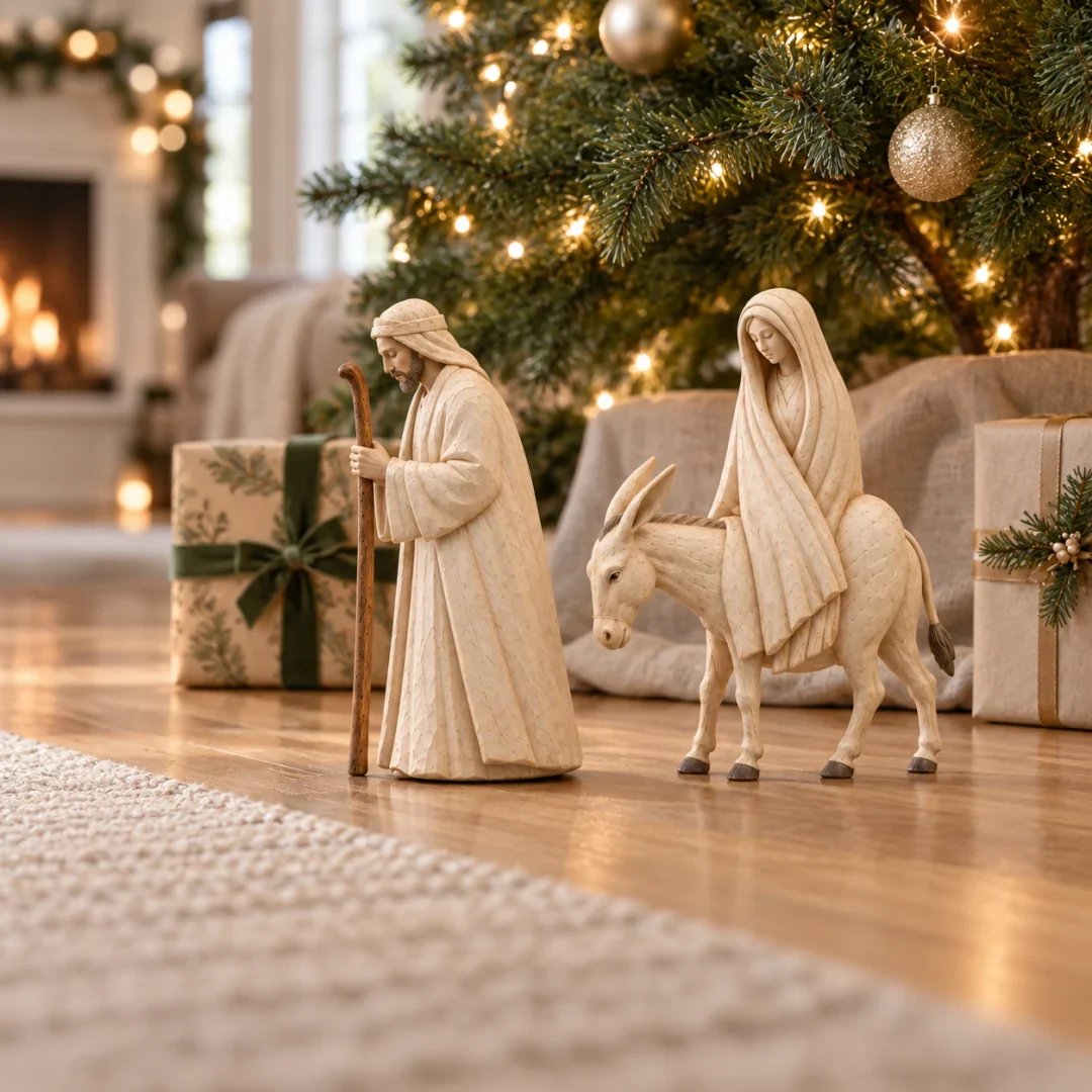 ✝️🌟Handmade Journey to Bethlehem Nativity Figurine Set