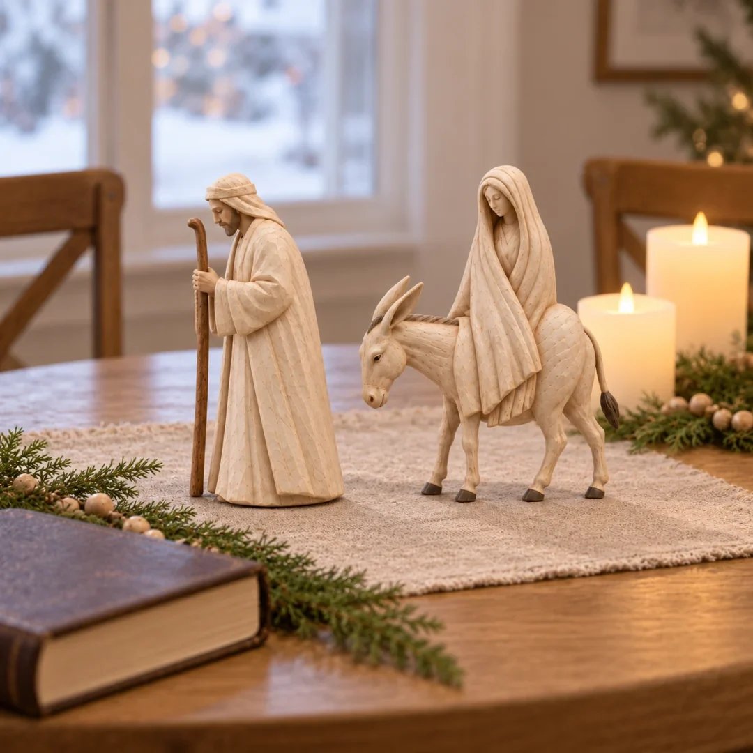 ✝️🌟Handmade Journey to Bethlehem Nativity Figurine Set