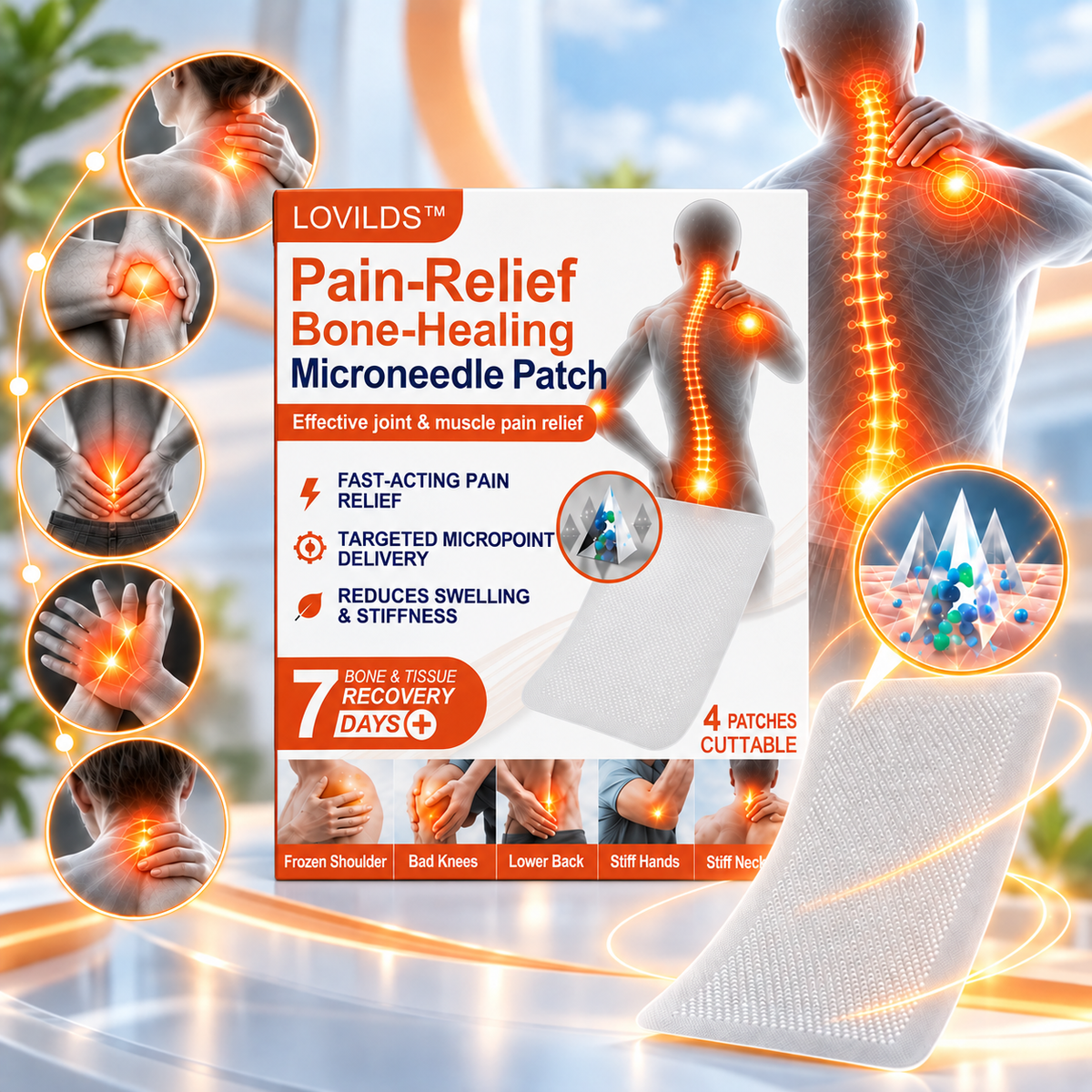 💖🦵✅Official Store: LOVILDS™ Pain-Relief Bone-Healing Microneedle Patch(🧑‍⚕️Reducing joint swelling, pain, stiffness, redness, warmth, soreness, and joint fatigue)
