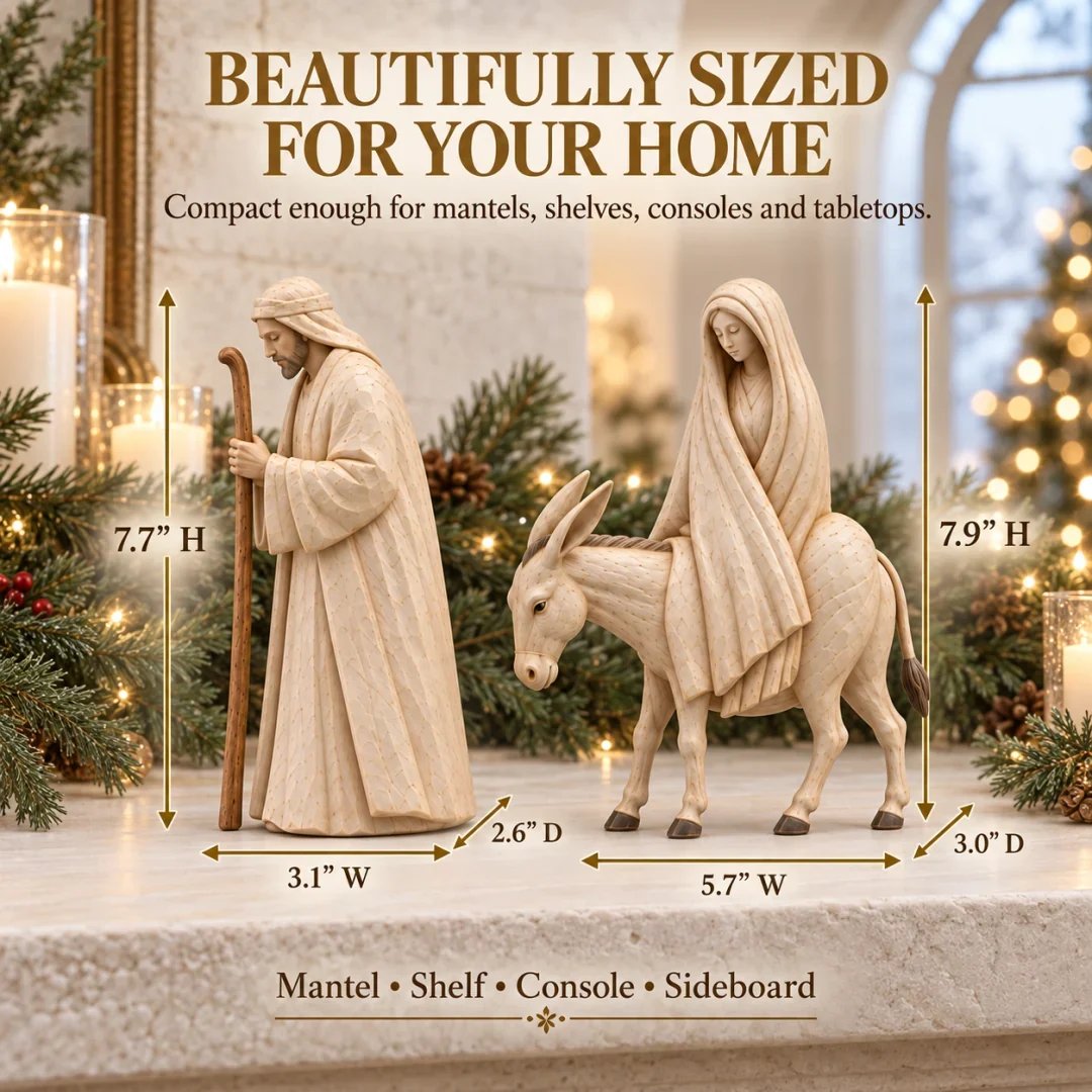 ✝️🌟Handmade Journey to Bethlehem Nativity Figurine Set