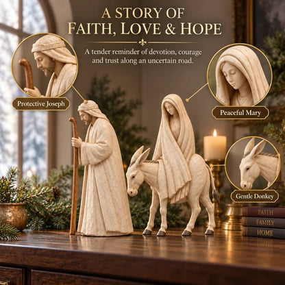 ✝️🌟Handmade Journey to Bethlehem Nativity Figurine Set