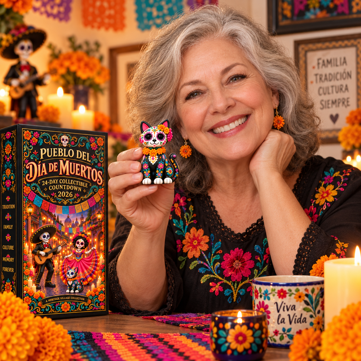 💀🎃 Pueblo del Día de Muertos 2026 – 24-Day Day of the Dead Collectible Countdown Calendar with 24 Unique Miniatures 🕯️🌼✨