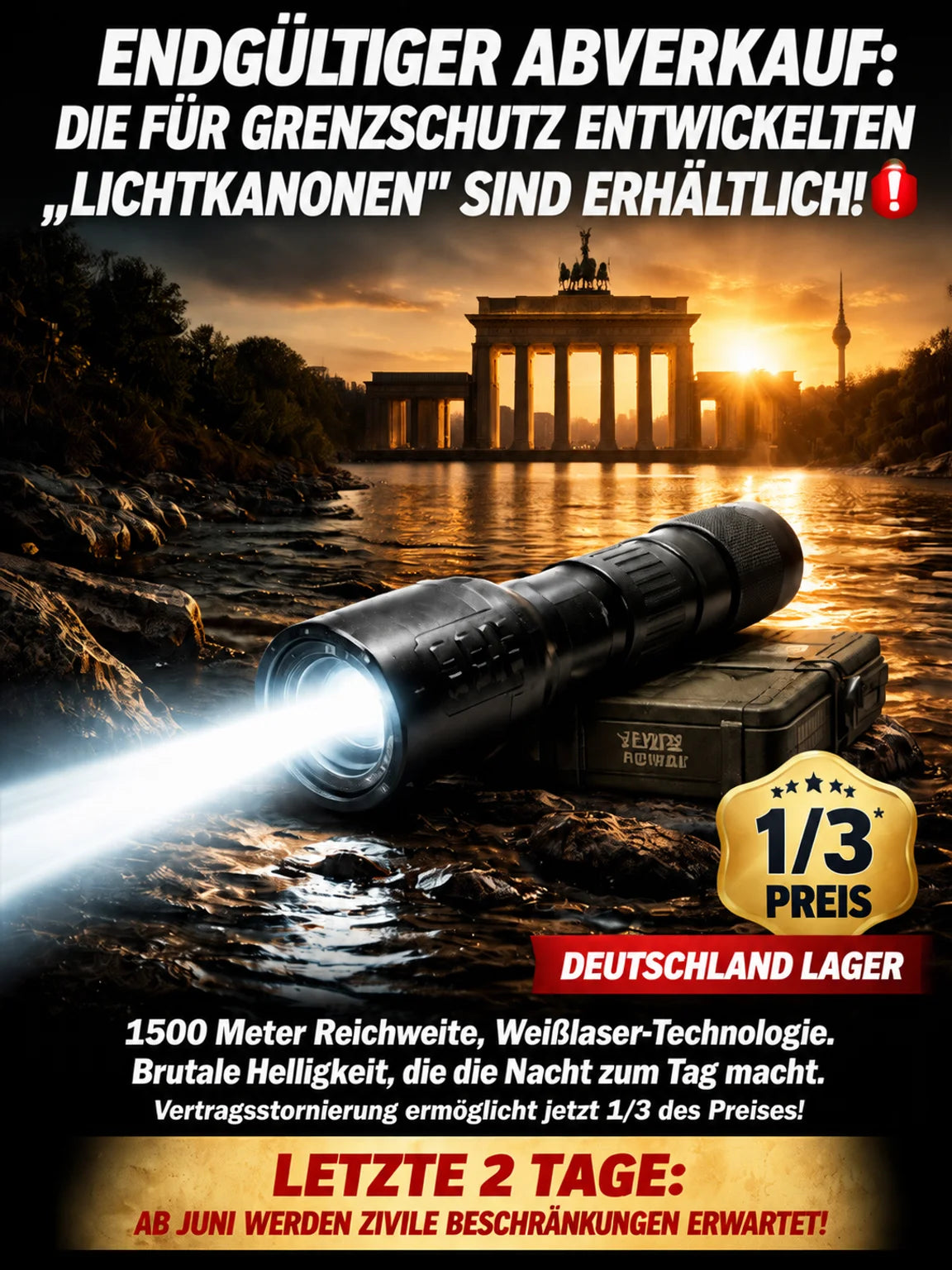 "Tongtianpao" High-Brightness Zoomable White Laser Flashlight