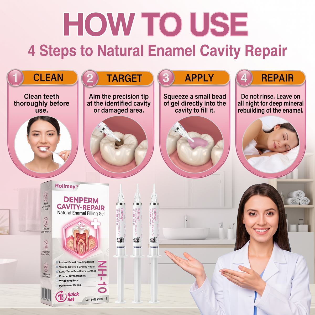 🦷 Rolimey® DenPerm Cavity-Repair Natural Enamel Filling Gel