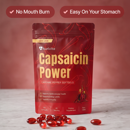 Support Cardiovascular Health with Aurivita Cayenne Pepper Softgels 11-in-1 Formula (180 Servings)