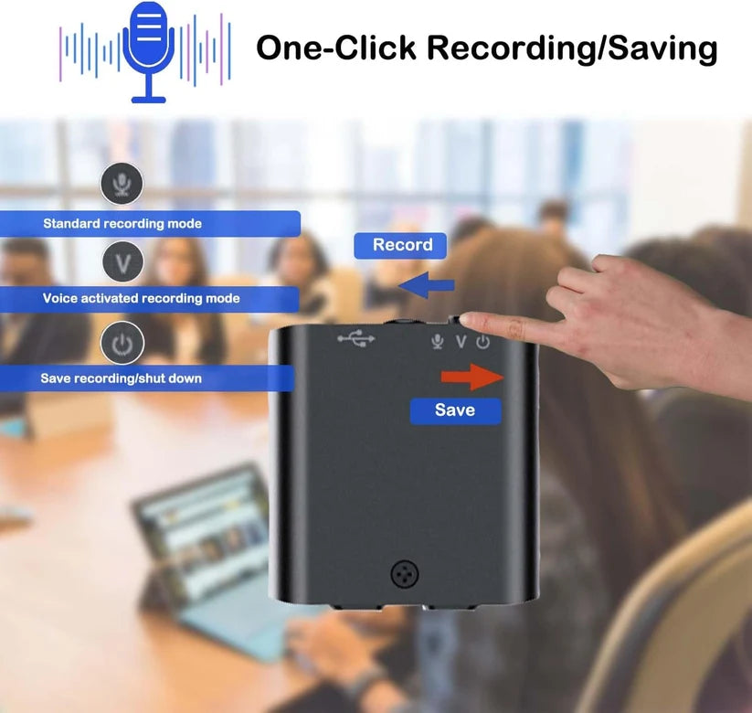 🔊 Mini Magnetic Voice Recorder One-Touch Recording