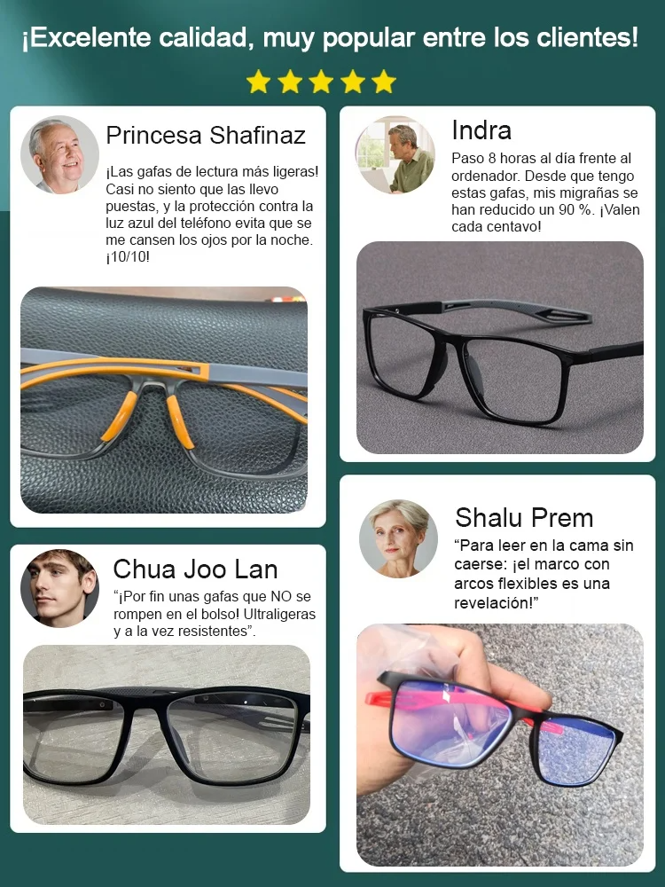 👓Protege tus ojos con inteligencia: Filtro azul y enfoque automático en un diseño único.