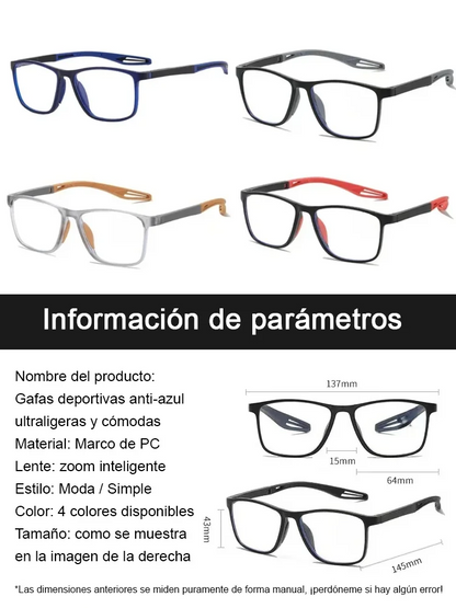 👓Protege tus ojos con inteligencia: Filtro azul y enfoque automático en un diseño único.