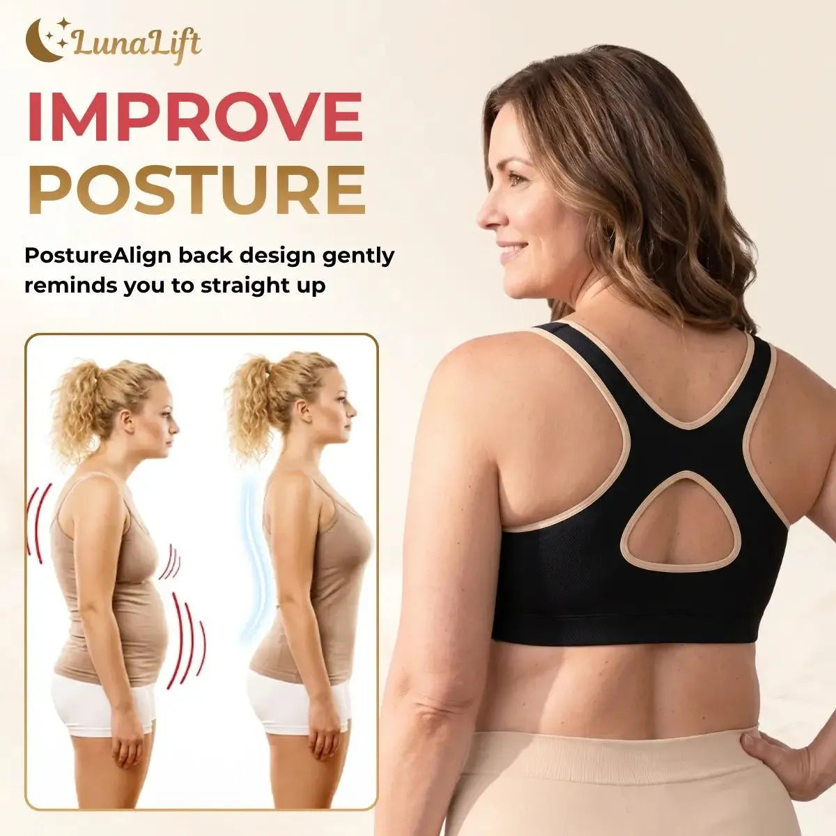 LunaLift - Everyday Comfortable Lift Up & Posture Support Bra