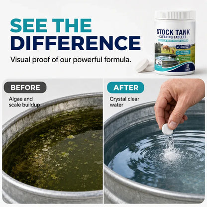 🧼 Livestock Water Tank Cleaning Tablets – 💧 Fast-Dissolving Trough & Water Container Cleaner