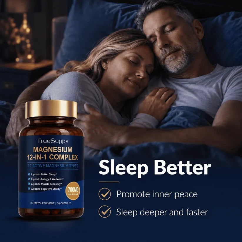 SPNHKQV Magnesium 12-in-1 Complex Supplement – 700mg High Absorption Magnesium Glycinate Capsules for Women & Men – Muscle, Nerve & Sleep Support – 120 Vegan Capsules