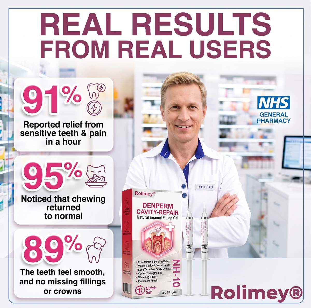 🦷 Rolimey® DenPerm Cavity-Repair Natural Enamel Filling Gel