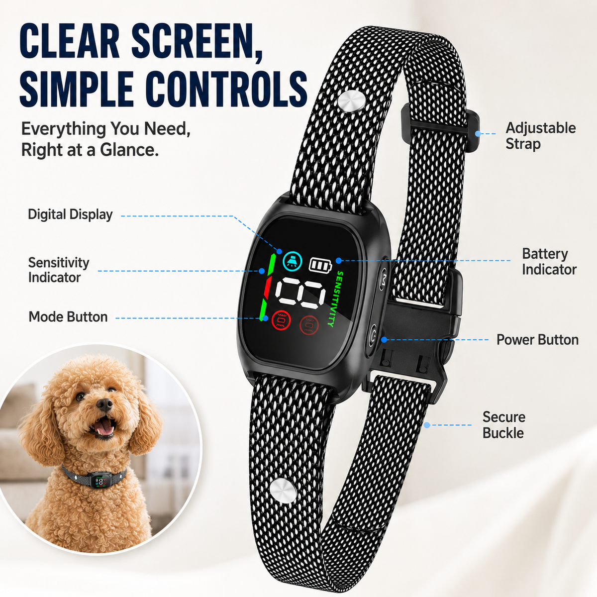 🥳2026 HOT SALE🥳💞50K+ SOLD! 🛡️🐾 50% OFF! Anti Bark Collar – Smart anti‑false triggering filters out other barks. IP67 waterproof & USB rechargeable – worry‑free training anywhere! 💦✅